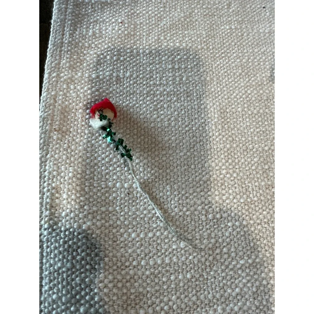 Vintage Miniature Santa Claus Pipe Cleaner Chenille Pick Christmas Ornament 6in
